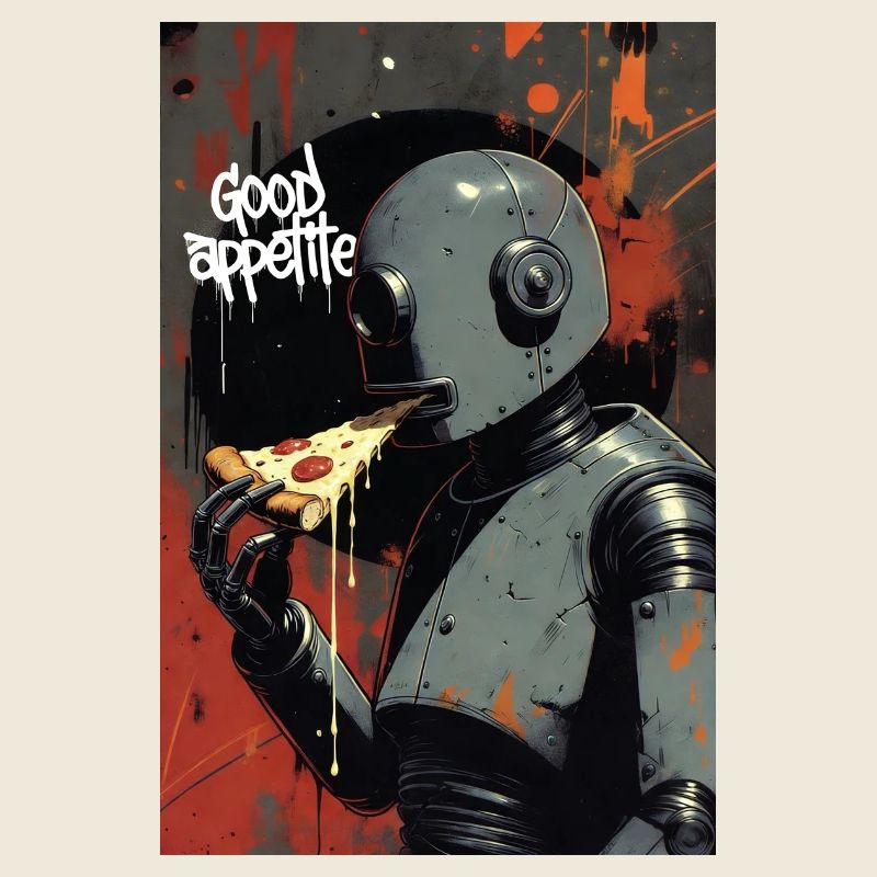 Retro Robot Humor Illustration