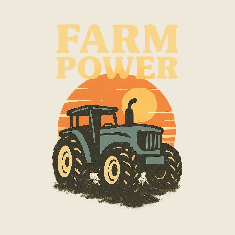 Traktor und Sonnenuntergang