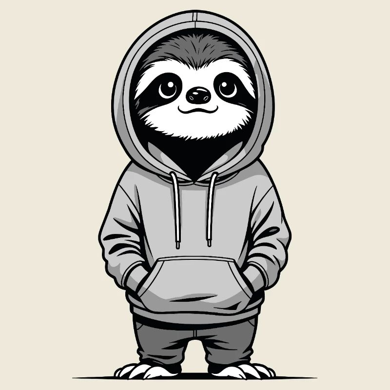 Faultier im Hoodie