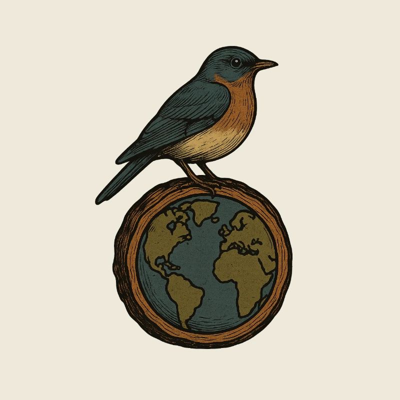 Robin auf World Globe