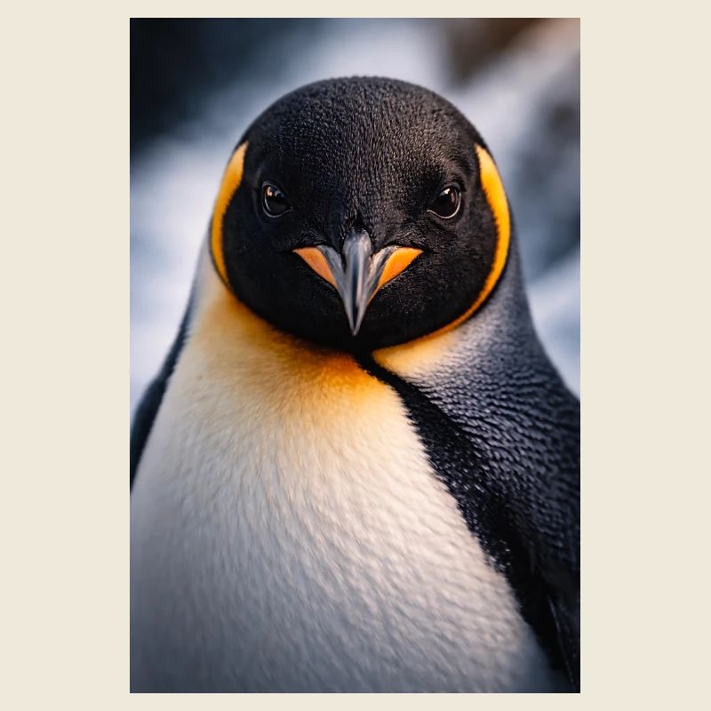 Pinguin Nahaufnahme mit Farbkontrast