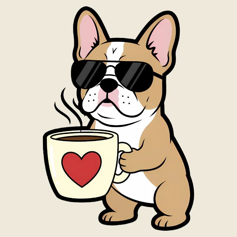 Bulldog Dog Coffee Comic
