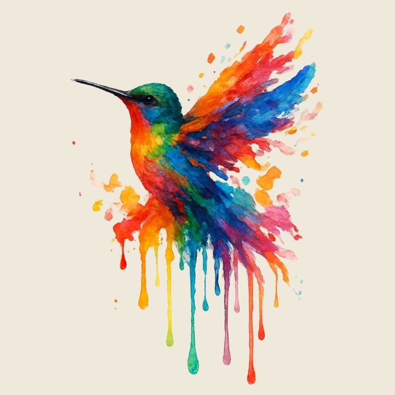 Colibri Pop Art Aquarelle