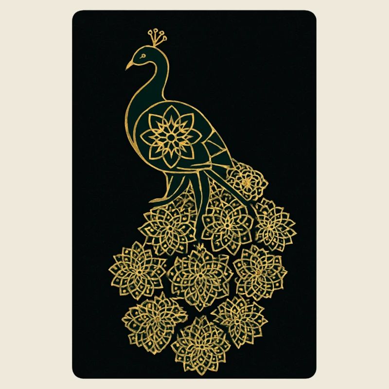 Paon d'Or Mandala : Design Royal et Élégant