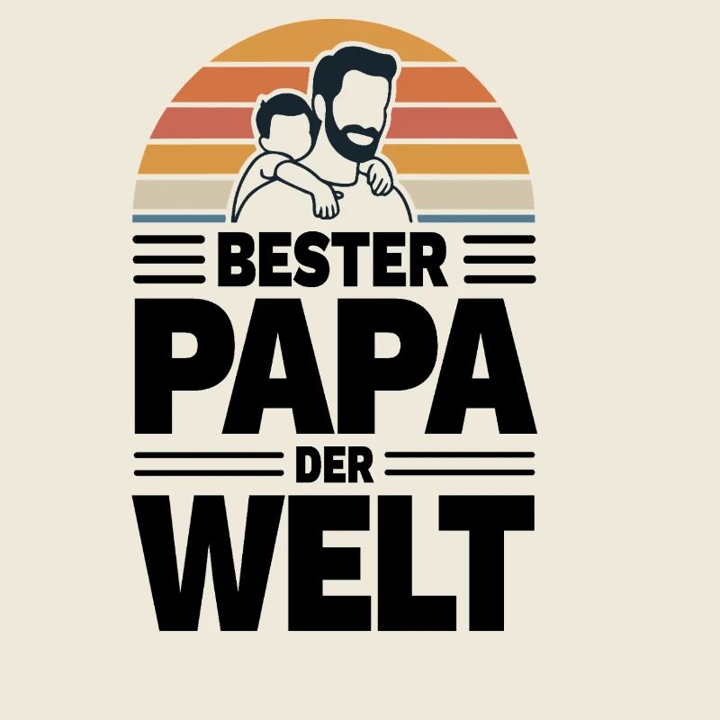 Le meilleur papa du monde dans un coucher de soleil rétro