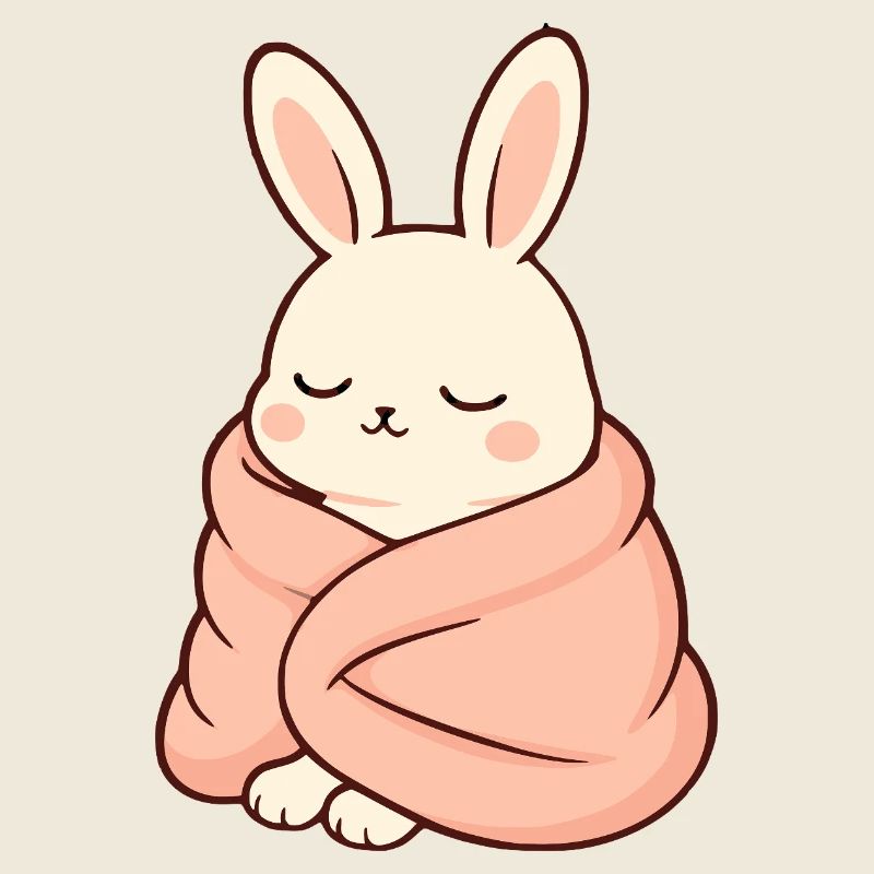 Lapin endormi dans une couverture câline