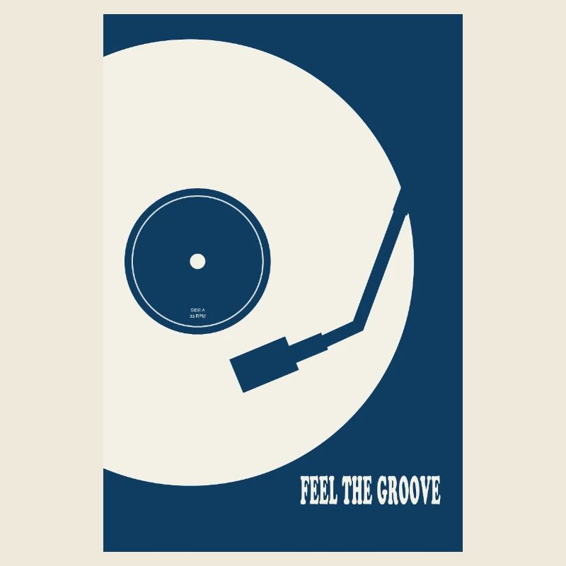 Feel The Groove – Affiche vinyle rétro pour platine