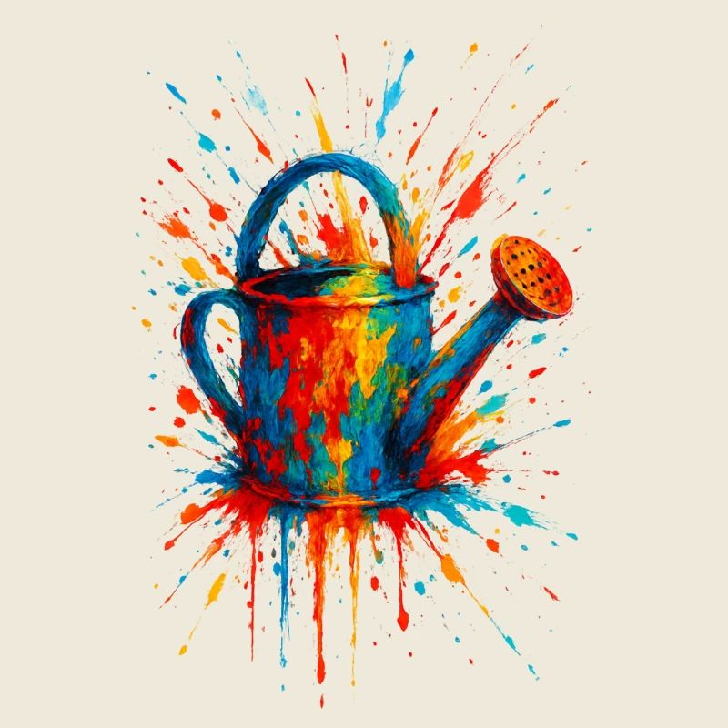 Splatter-Gießkanne – Splash Art Gemüsegarten