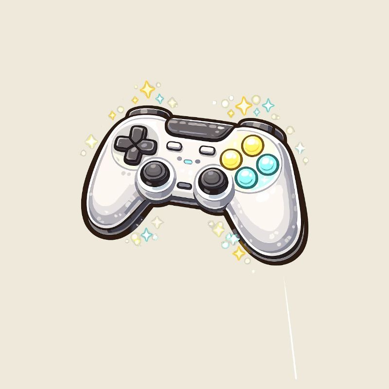 Glowing game controller with stardust