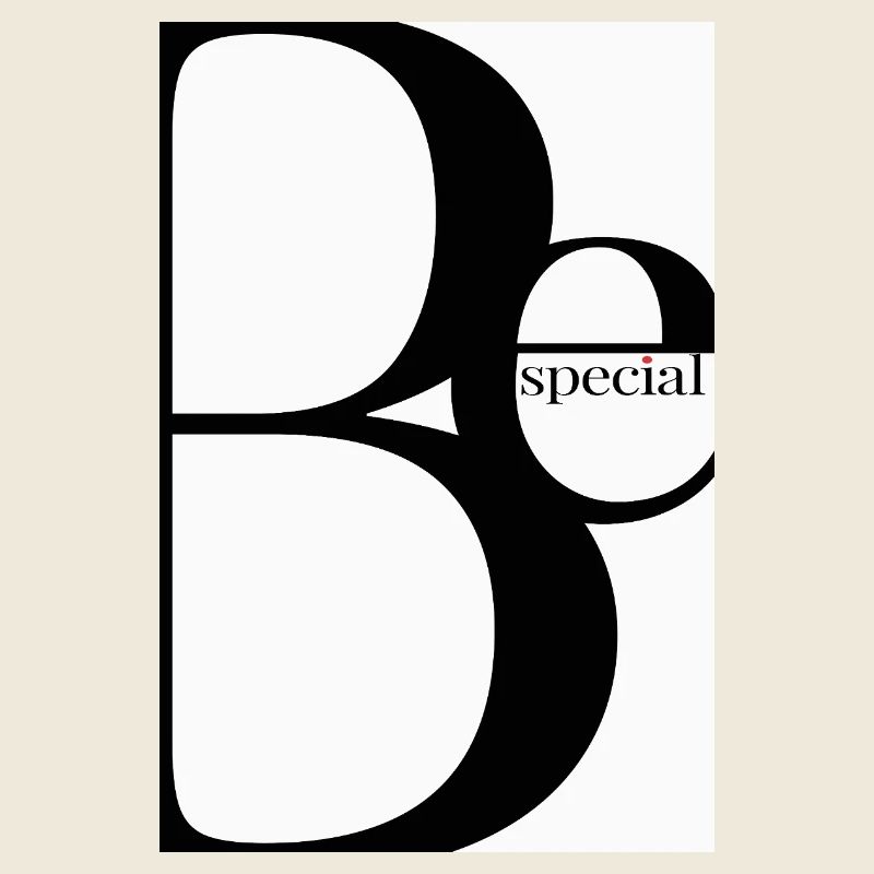 Soyez spécial – Design typographique minimaliste
