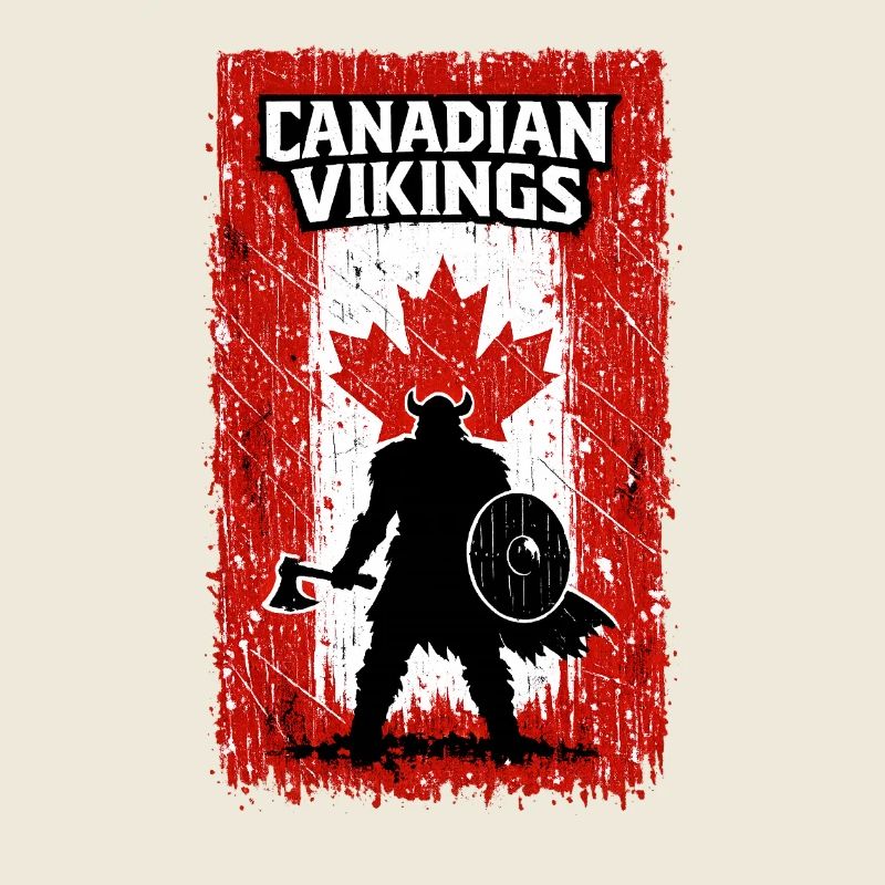 Kanadische Wikinger – Wikingerkrieger Kanada-Flagge