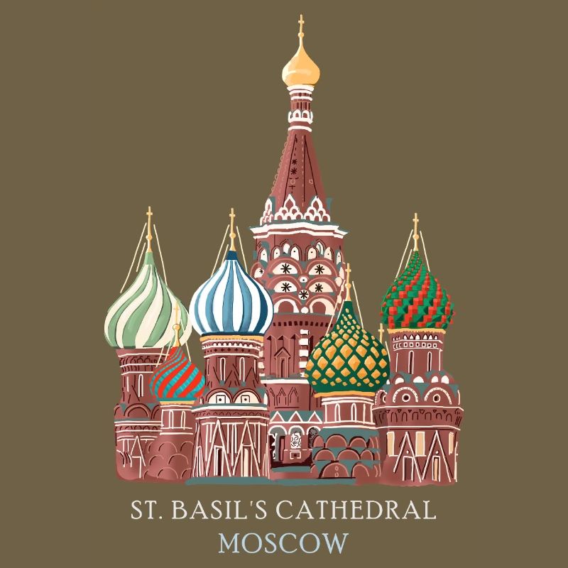 Moscou, cathédrale Saint-Basile dessinée à la main