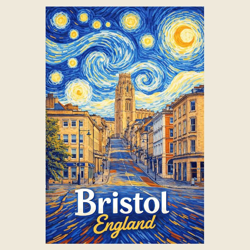 Bristol England Sternennacht-Stadtbild