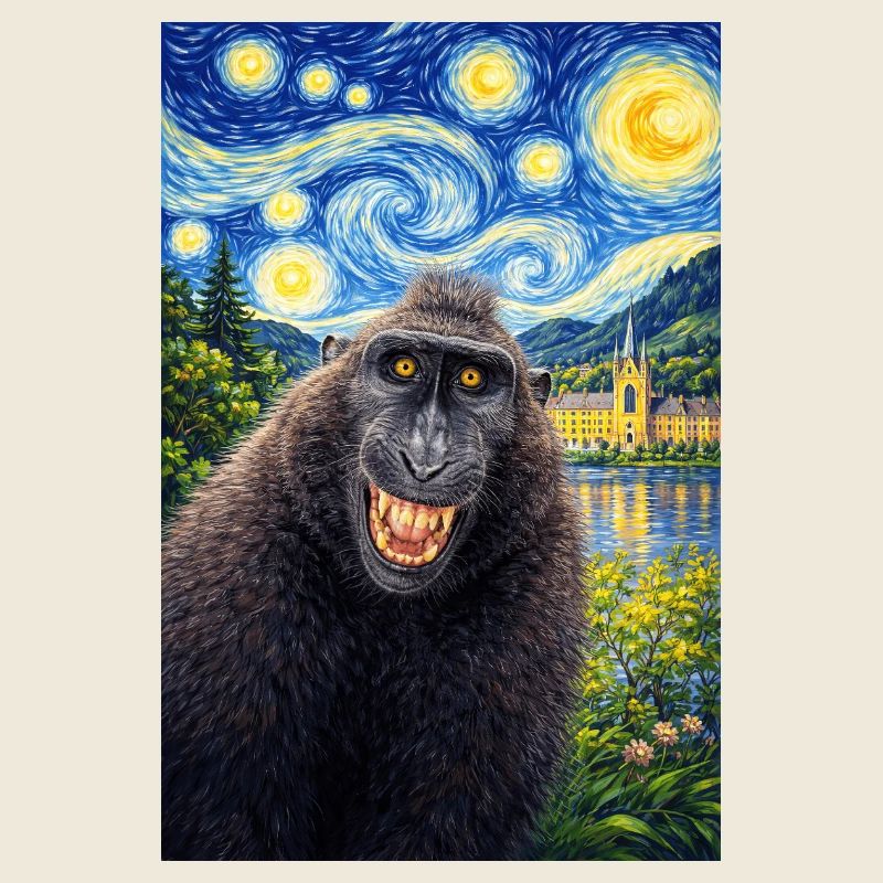 Macaque Starry Night