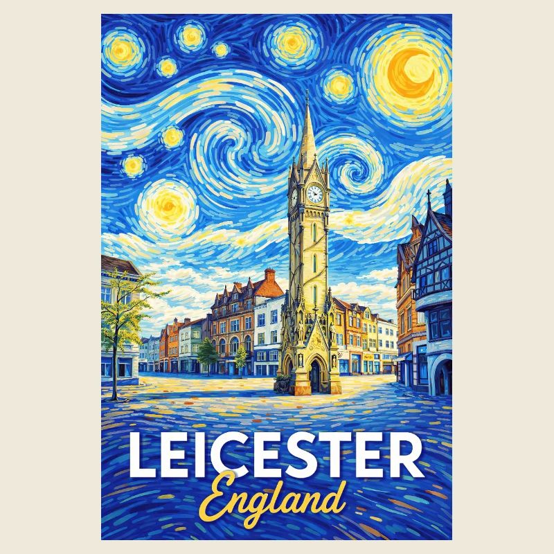 Leicester England im Van-Gogh-Stil