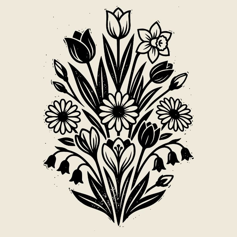 Fleurs de printemps vintage