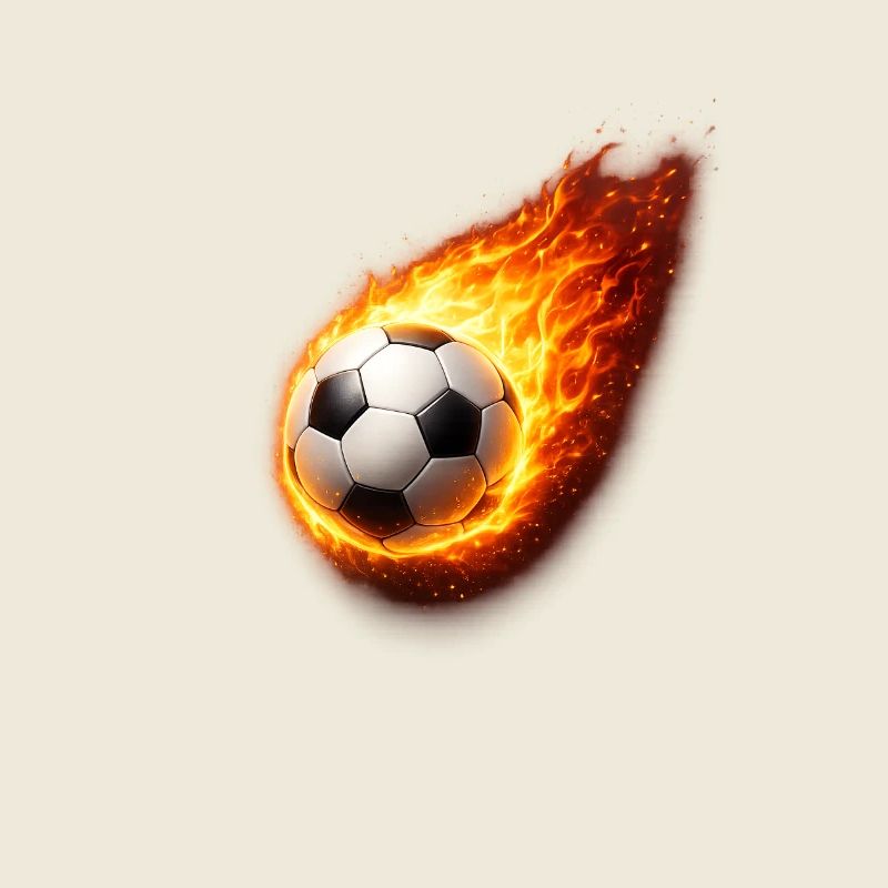 Flammender Fussballball