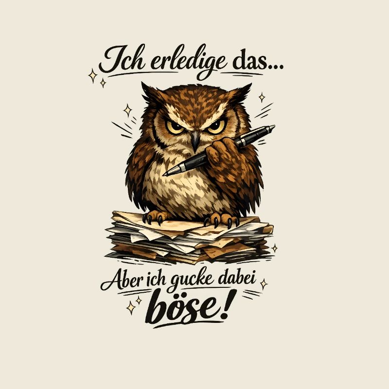 Ich mach das Eule lustiger Büro Spruch