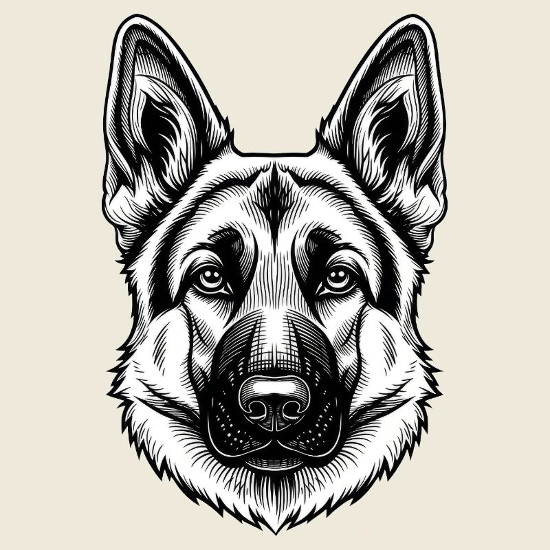 Inkline German Shepherd Head