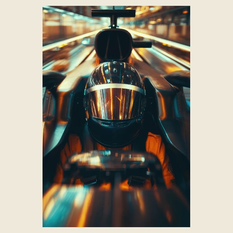Neon Apex Racer Helm in Bewegung
