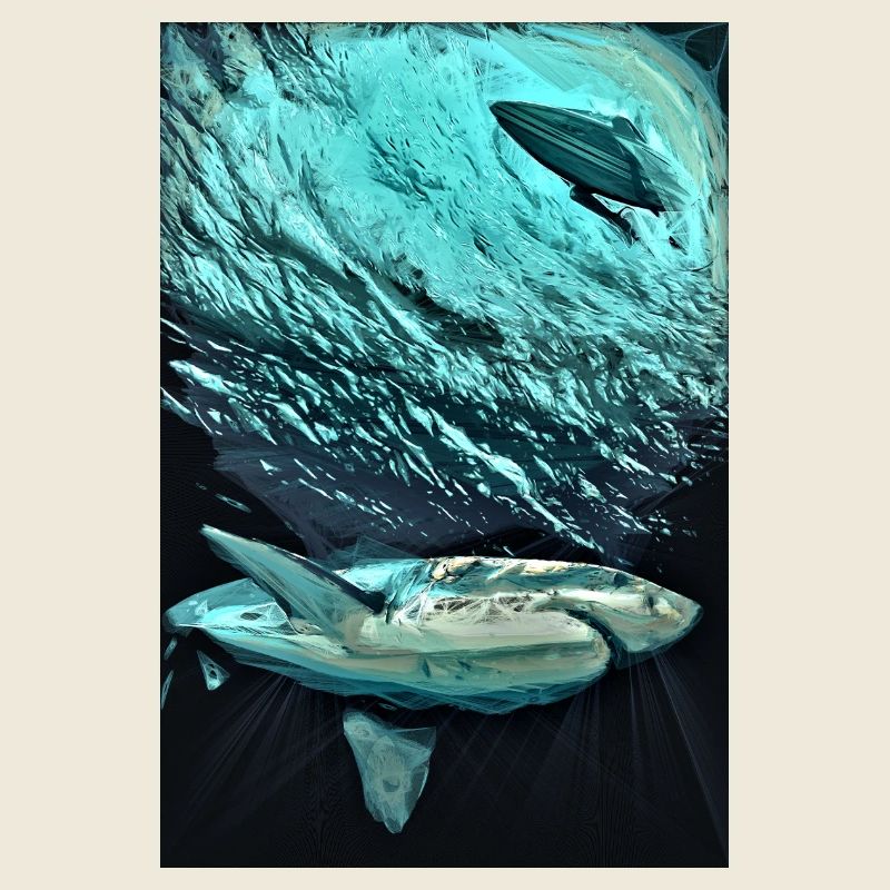 Dynamique des requins sous-marins turquoise