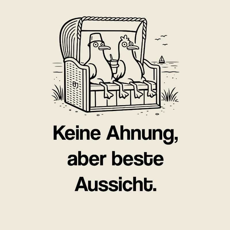 Lustige Möwen im Strandkorb