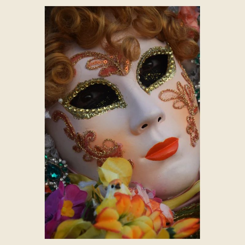 Venezianische Maske Goldglitzer