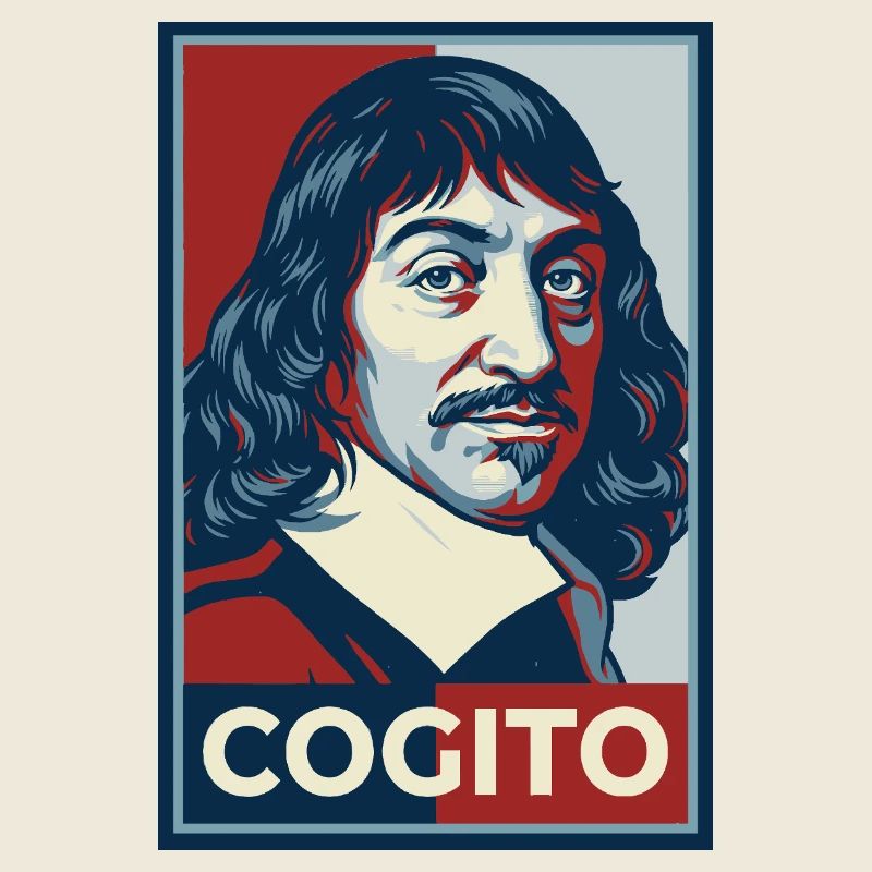Descartes Cogito Pop Art Portrait