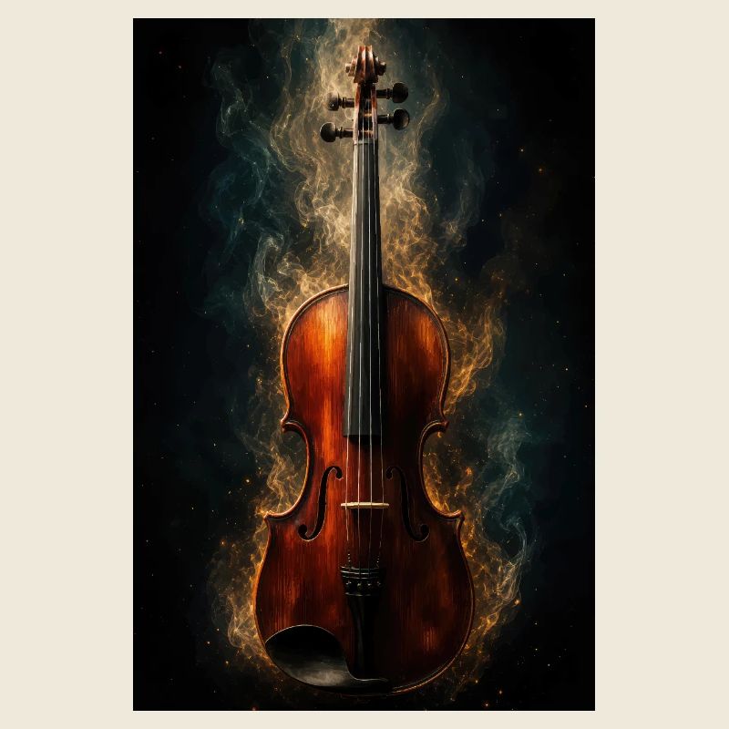 Lumière du violon enflammé