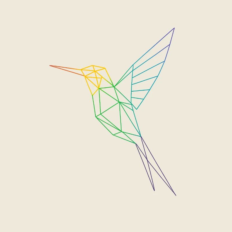 Geometric Rainbow Hummingbird