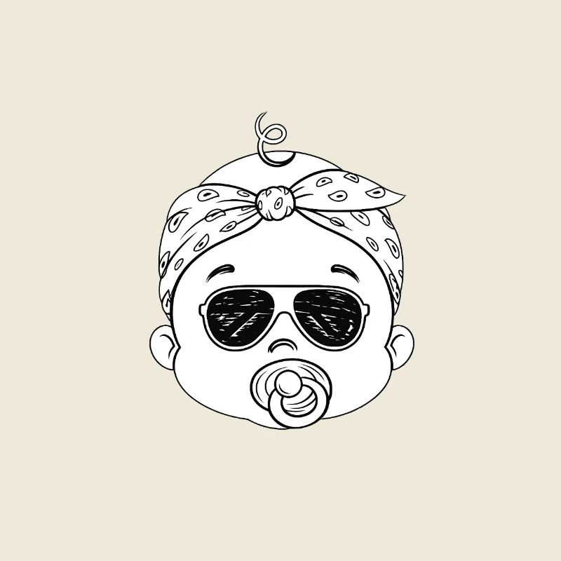 Bébé rebelle avec lunettes noires