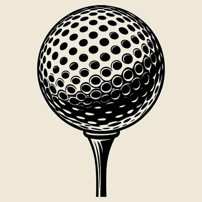 Golfball auf Abschlag