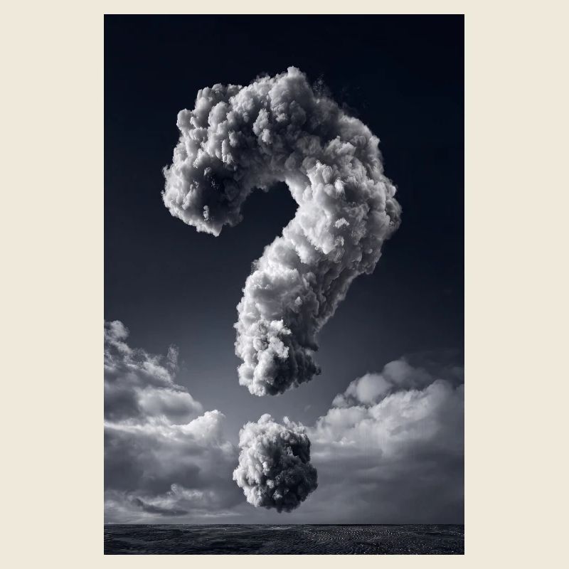 Cloud Fragezeichen-Monochrom