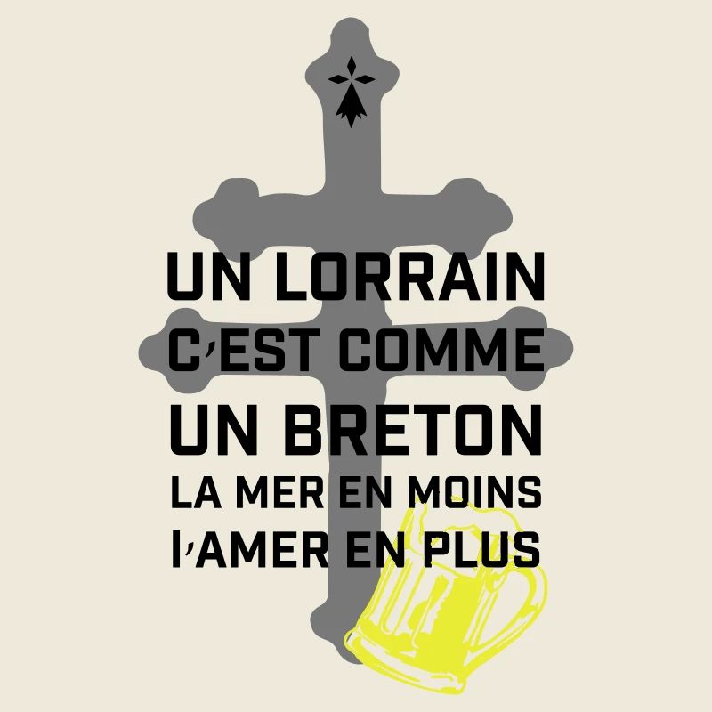 Croix lorraine et chope jaune