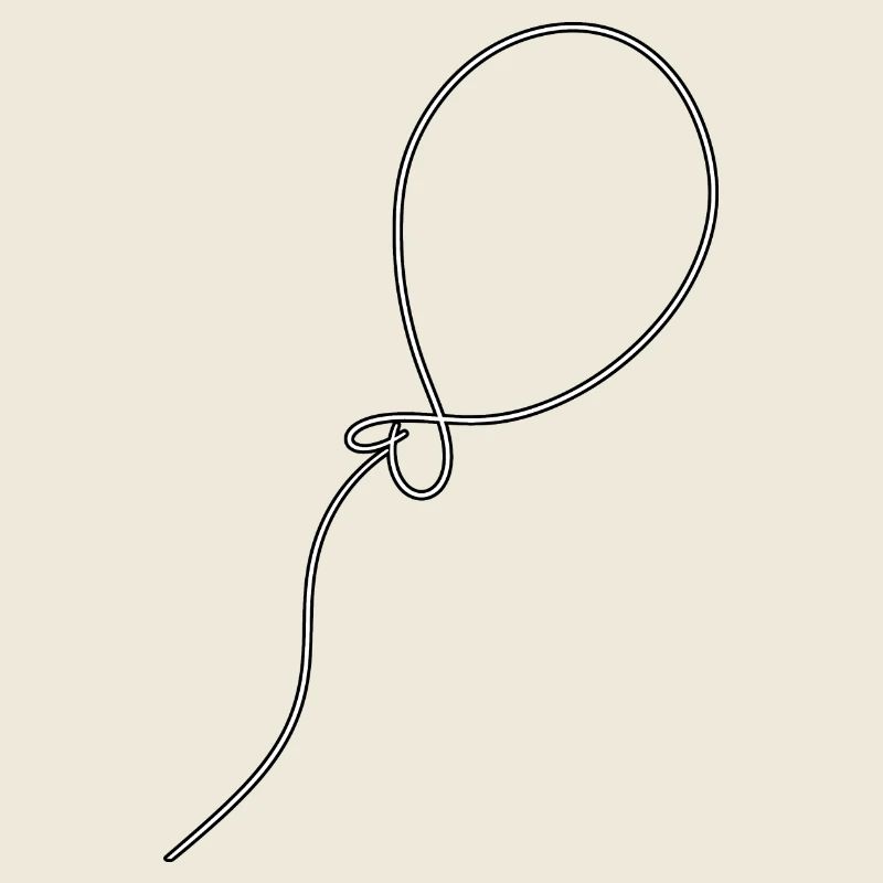 Linienballon Minimal Silhouette