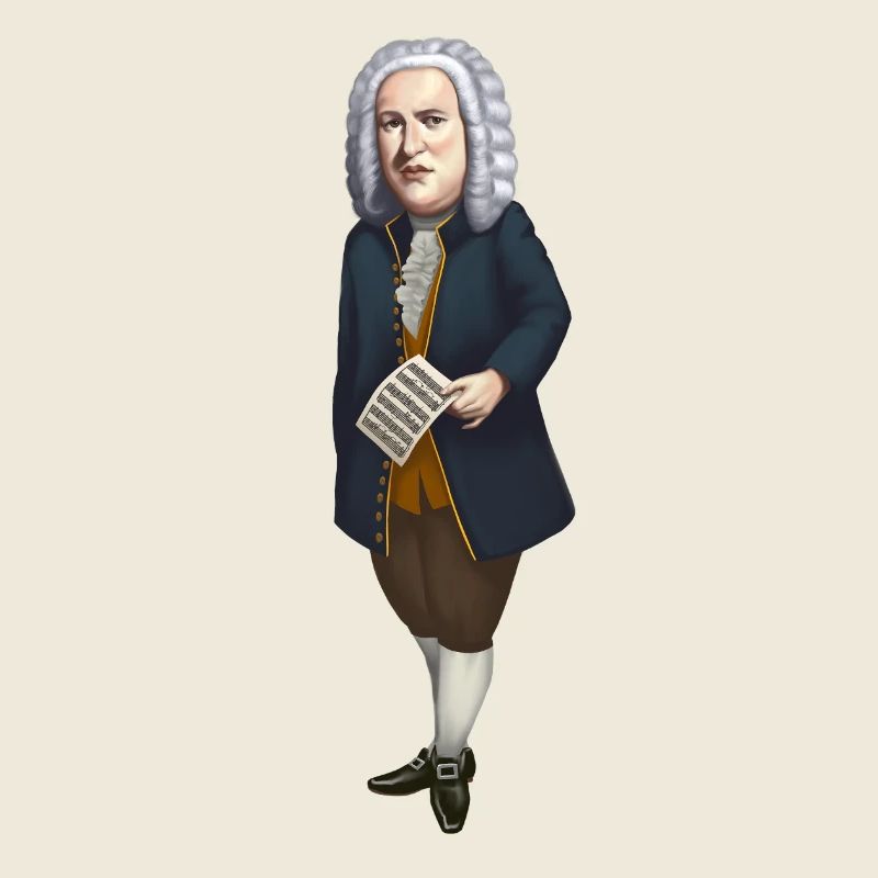 Johann Sebastian Bach dans le Style de dessin animé