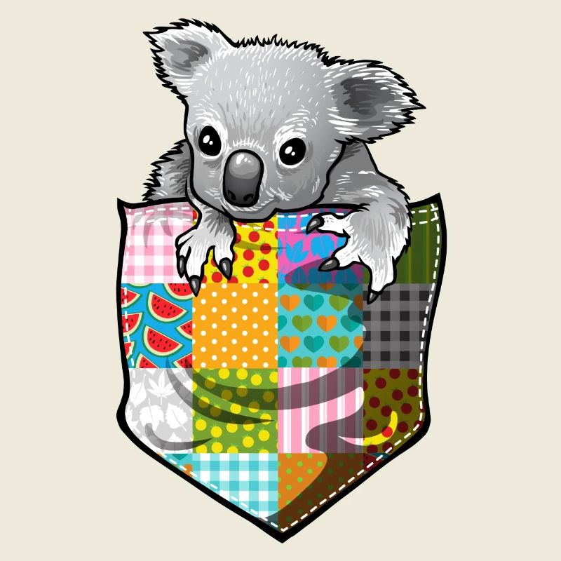 Baby Koala in der Tasche
