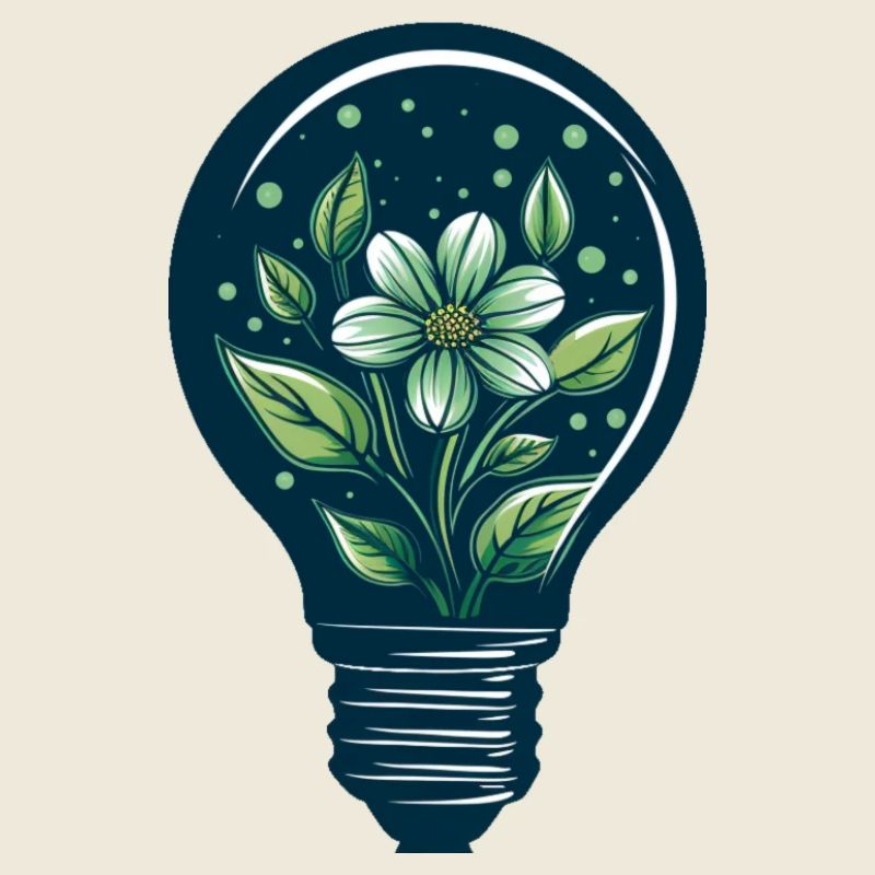 Blume und Glühbirne