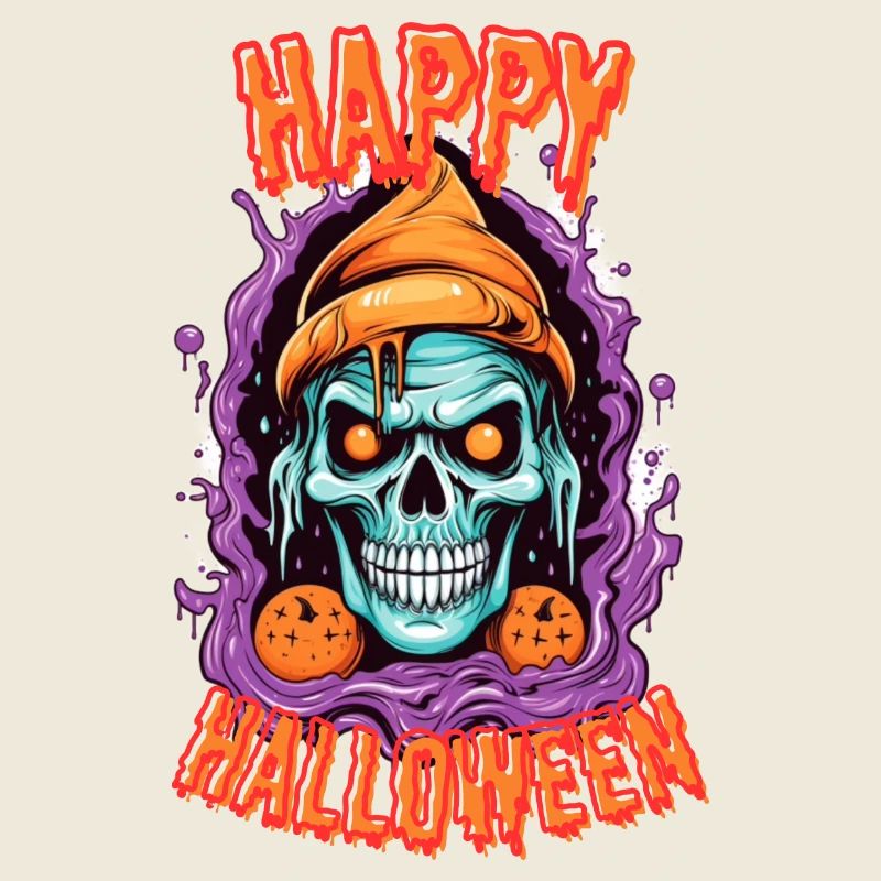 Crâne d’Halloween effrayant avec bonnet