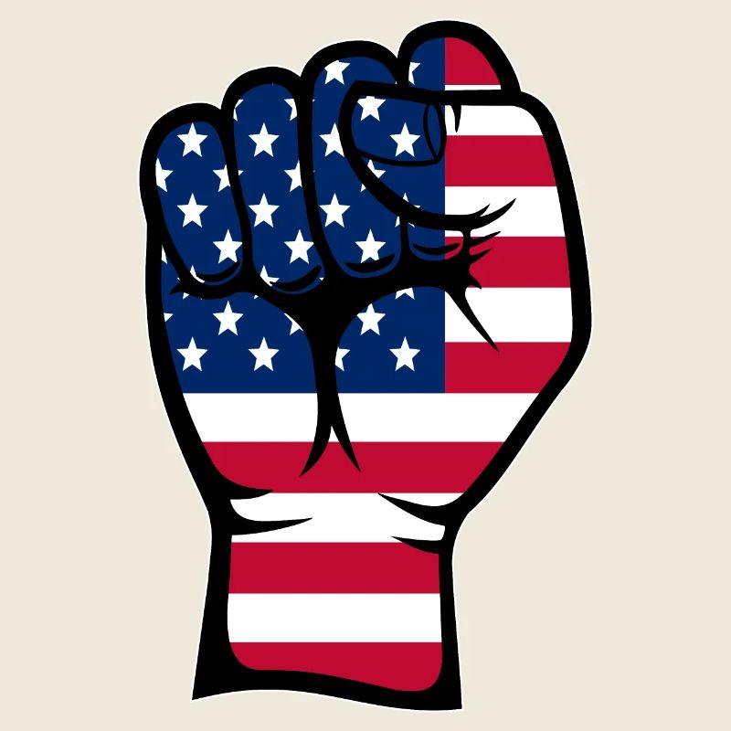 Symbole de la main du poing du drapeau des États-Unis