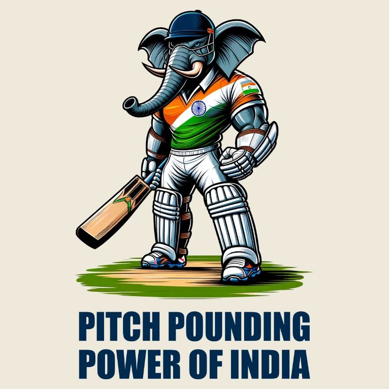 Indien Cricket Elefanten Design