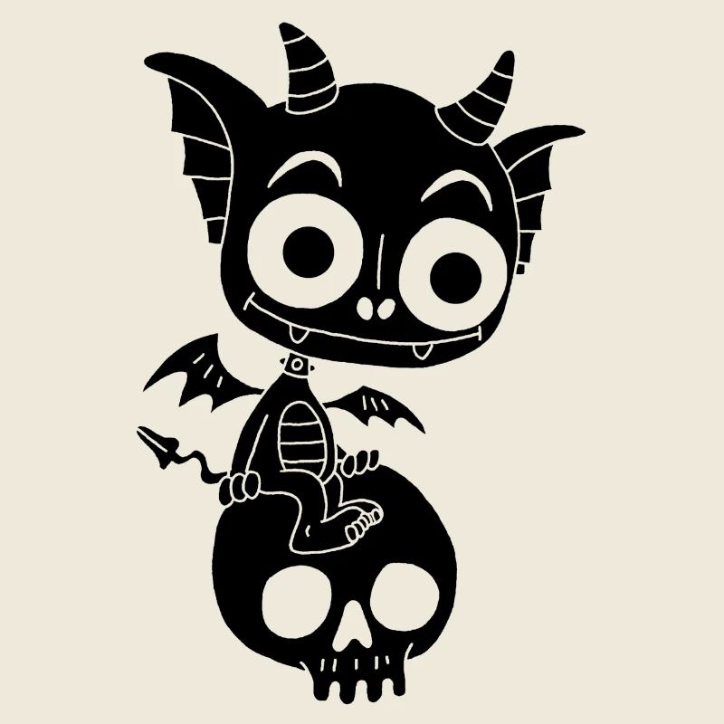 Kleiner schwarzer Dämon ruht