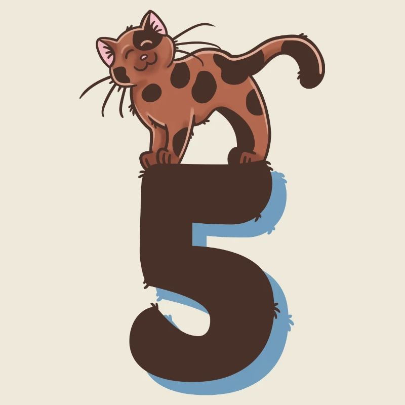 Katze Zahl 5