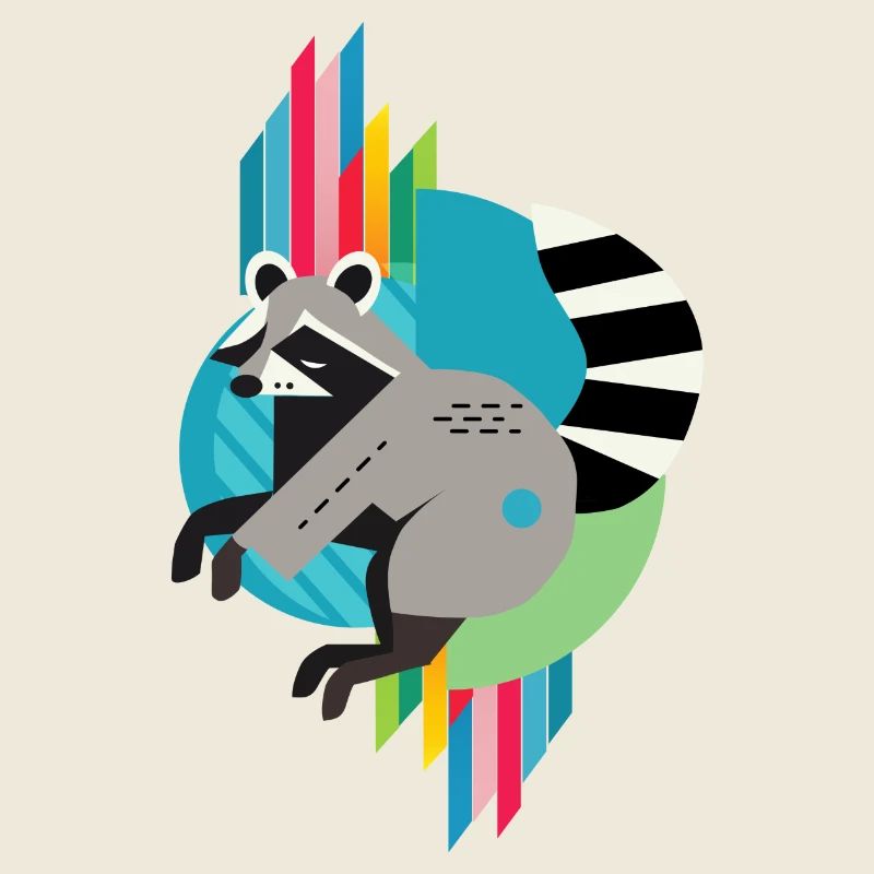 Waschbär – Modern und farbenfrohe Farbpalette
