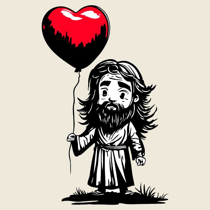 Ballon Jésus avec cœur - Heartful Creatures