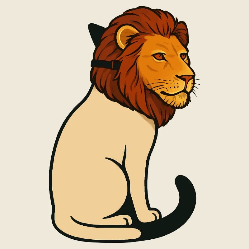 Chat portant un masque de lion