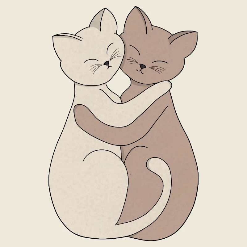 Umarmende Katzen-Freundschaftsillustration