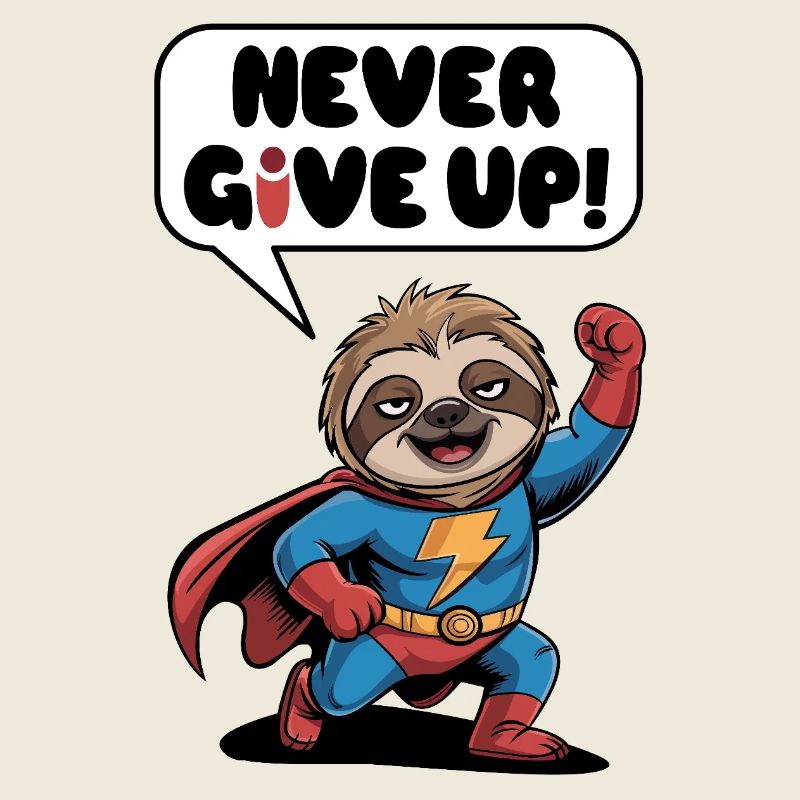 Never give up faultier