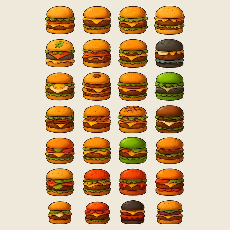 Différents modèles de hamburgers pour les gourmands