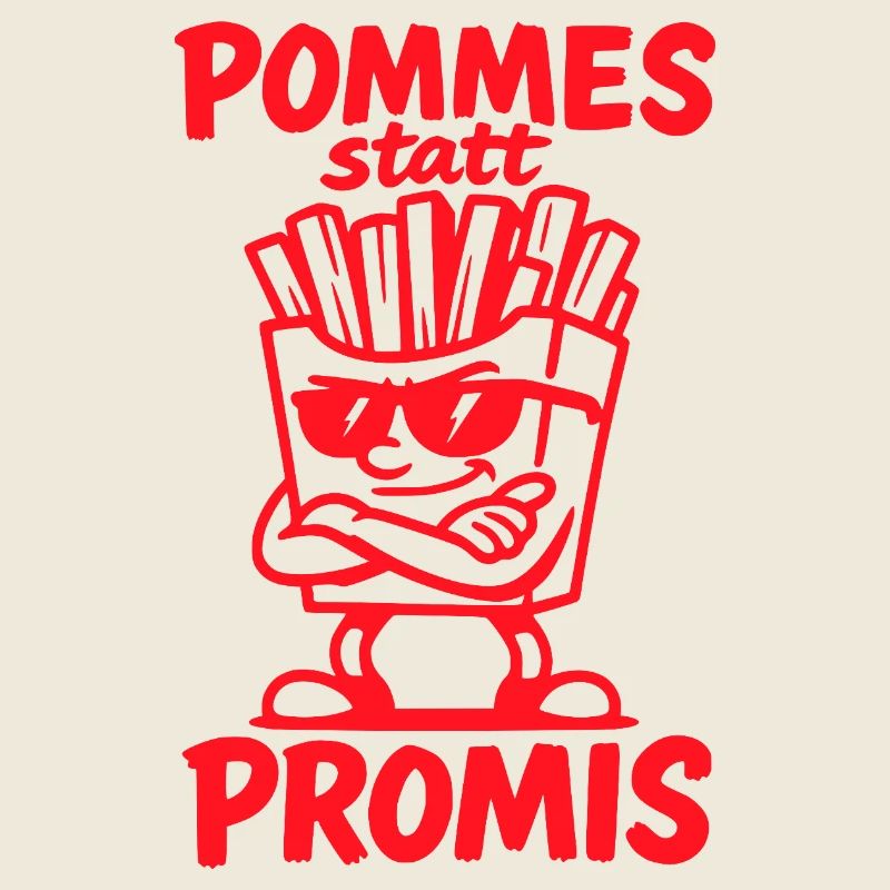 Pommes statt Promis – Lustiger Fun Spruch